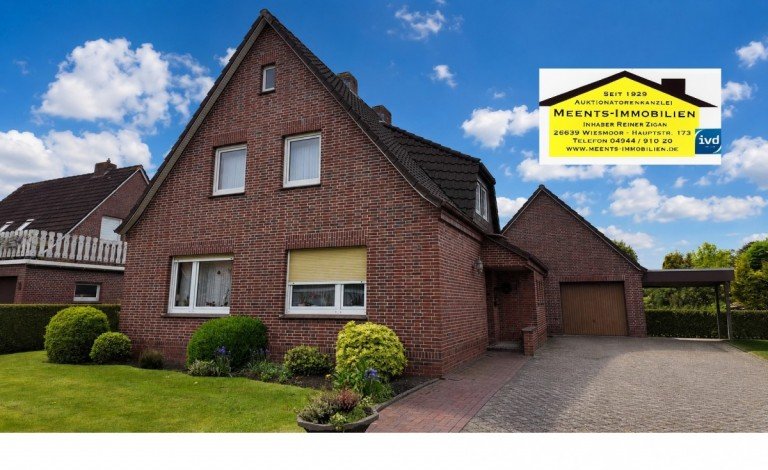 Vorderansicht Wiesmoor Einfamilienhaus Wohnen in ruhiger Lage!
