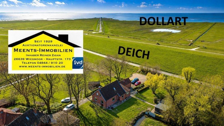 Hauptansicht Jemgum Haus Wohnen direkt am Deich!
