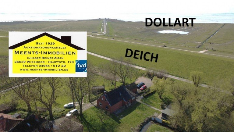 Hauptansicht Jemgum Haus Wohnen direkt am Deich!