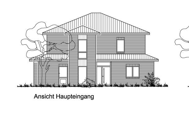 Ansicht Haupteingang Einfamilienhaus Wiesmoor