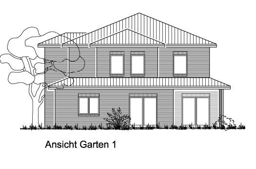 Ansicht Garten Einfamilienhaus Wiesmoor