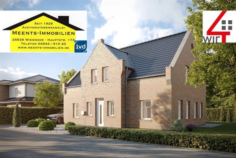 Hauptansicht Wiesmoor Einfamilienhaus NEUBAU: Schickes Einfamilienhaus im Neubaugebiet Auf dem Lindenkamp